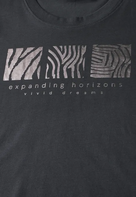 T-Shirt mit Frontprint volcanic grey
