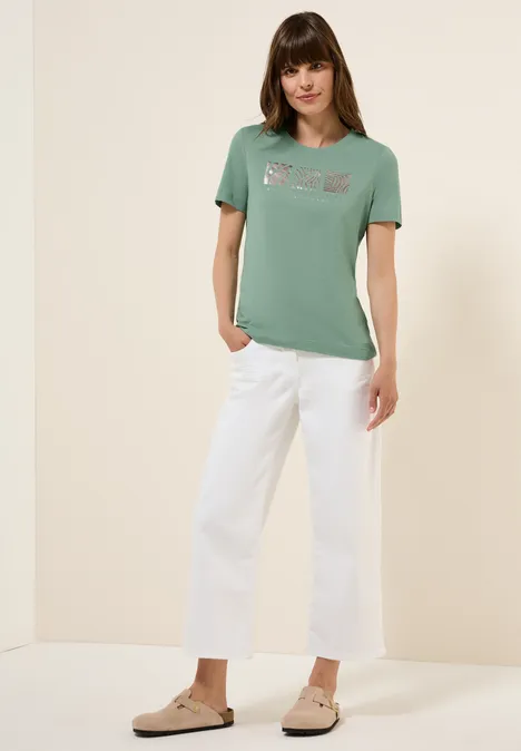 T-Shirt mit Frontprint matcha green