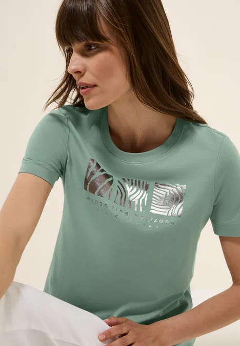 T-Shirt mit Frontprint matcha green