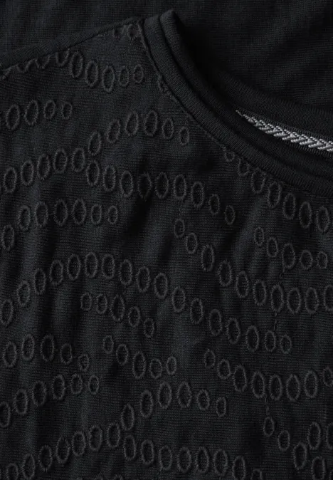 Shirt mit Stick-Muster Black