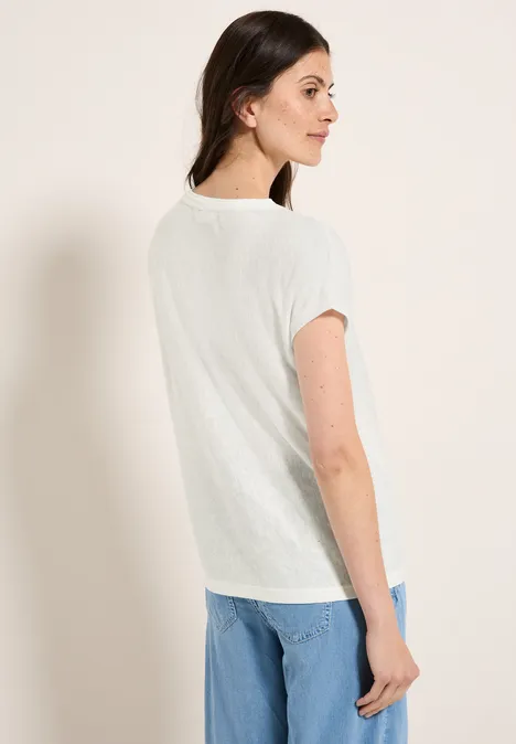 Shirt mit Stick-Muster vanilla white