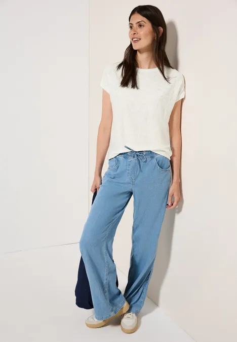 Shirt mit Stick-Muster vanilla white