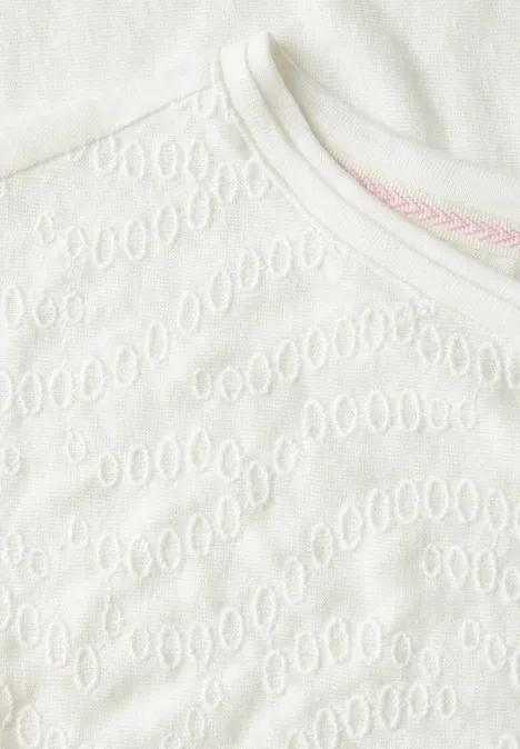 Shirt mit Stick-Muster vanilla white