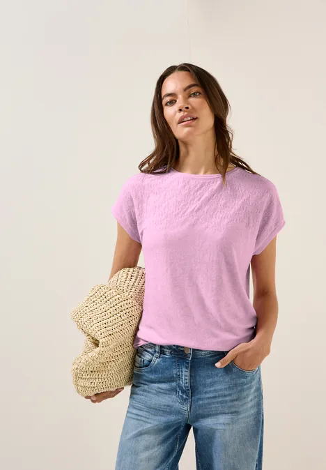 Shirt mit Stick-Muster cherry blossom pink