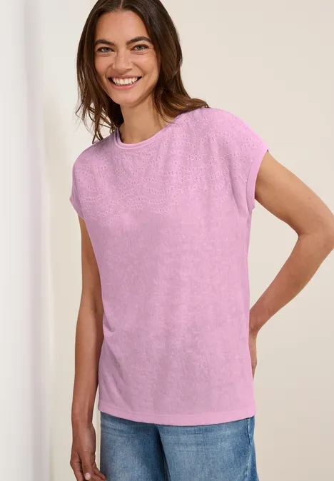 Shirt mit Stick-Muster cherry blossom pink
