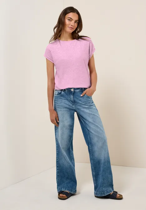 Shirt mit Stick-Muster cherry blossom pink