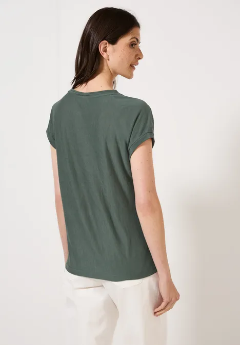 Shirt mit Stick-Muster dark balmy khaki
