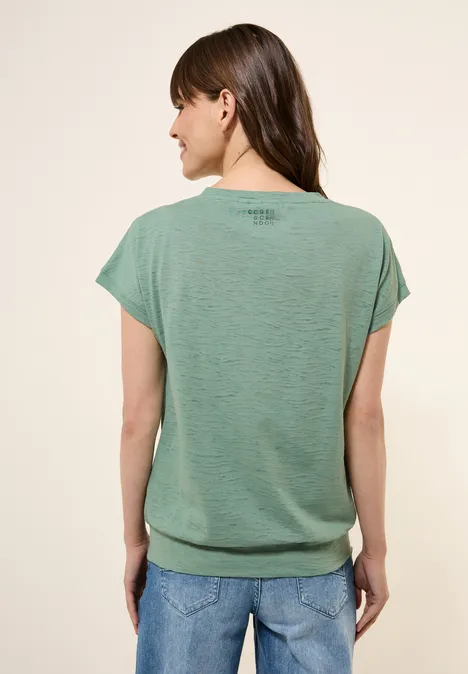 Shirt im Ausbrenner-Look matcha green