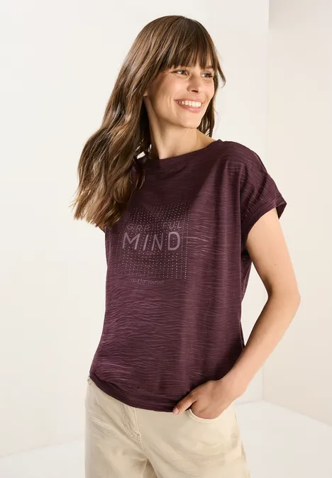 Shirt im Ausbrenner-Look mulberry red