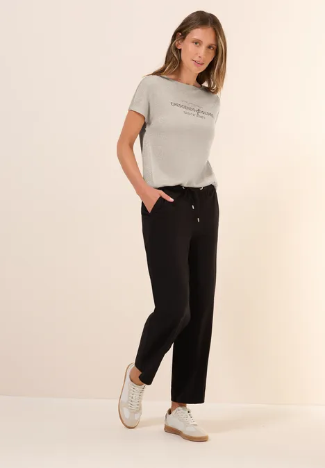 Glitzer Shirt mit Wording pearl beige mel.