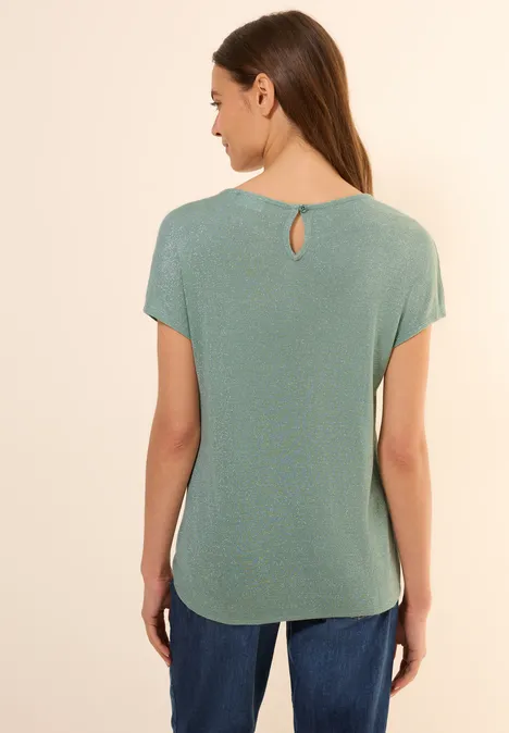 Glitzer Shirt mit Wording matcha green