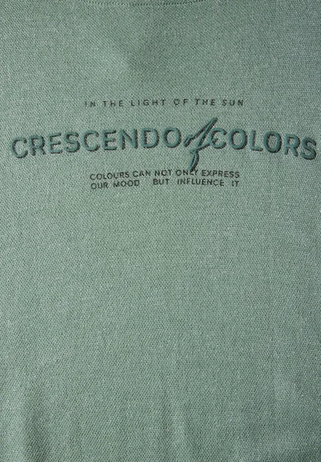 Glitzer Shirt mit Wording matcha green