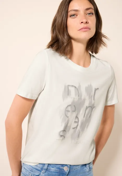 T-Shirt mit Folienprint vanilla white