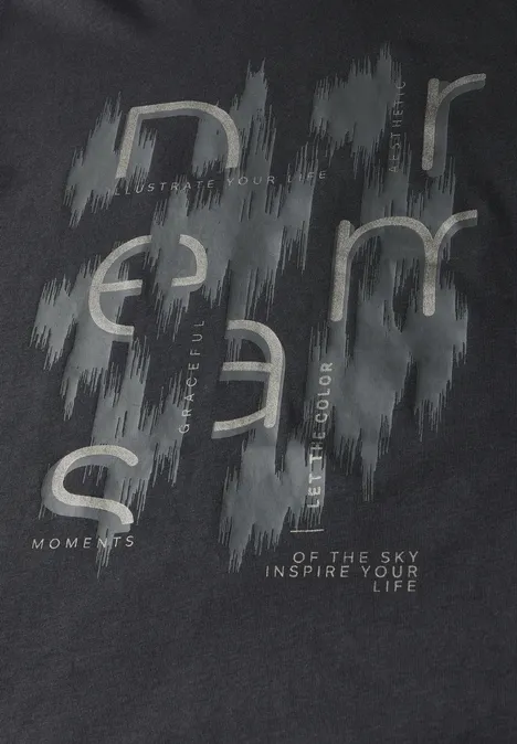 T-Shirt mit Folienprint volcanic grey