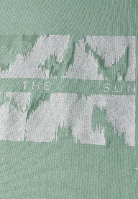 T-Shirt mit Folienprint matcha green