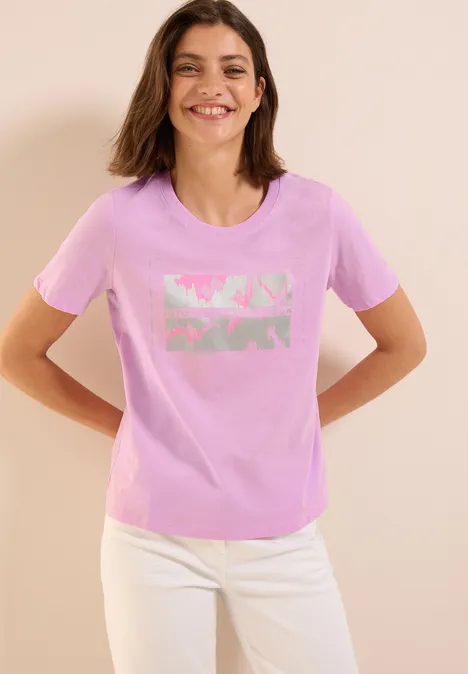 T-Shirt mit Folienprint cherry blossom pink