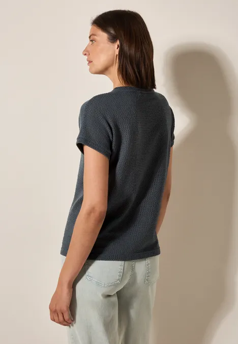 Struktur-T-Shirt volcanic grey