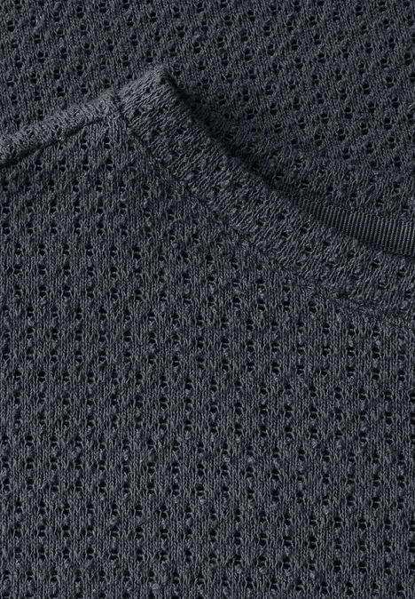 Struktur-T-Shirt volcanic grey
