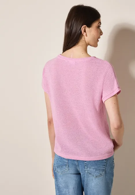 Struktur-T-Shirt cherry blossom pink
