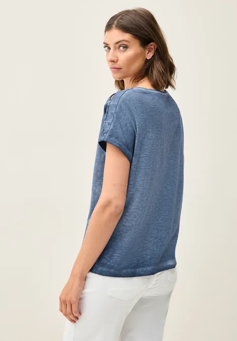 T-Shirt mit Knopfdetail urban navy blue
