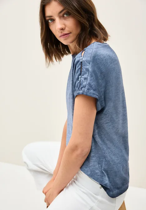 T-Shirt mit Knopfdetail urban navy blue