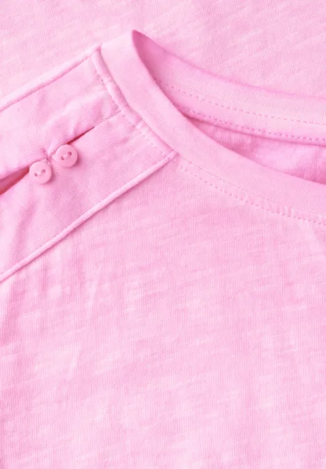 T-Shirt mit Knopfdetail fresh neon pink