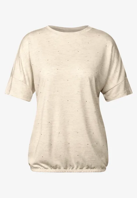 Shirt mit Dekosteinen pearl beige