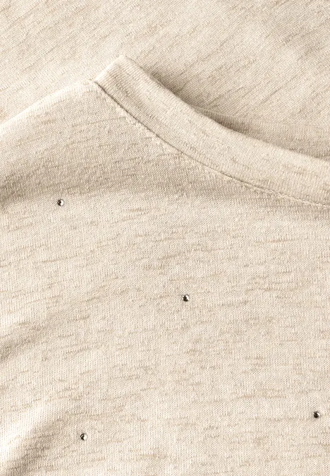Shirt mit Dekosteinen pearl beige