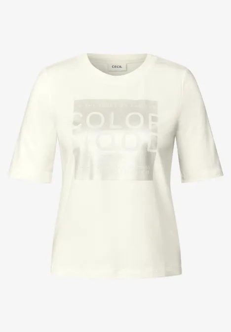 Softes Shirt mit Folienprint vanilla white
