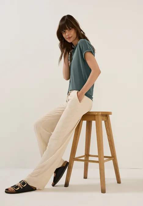 Cupro Touch Jersey T-Shirt dark balmy khaki