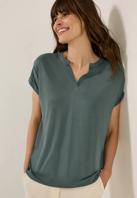 Cupro Touch Jersey T-Shirt dark balmy khaki