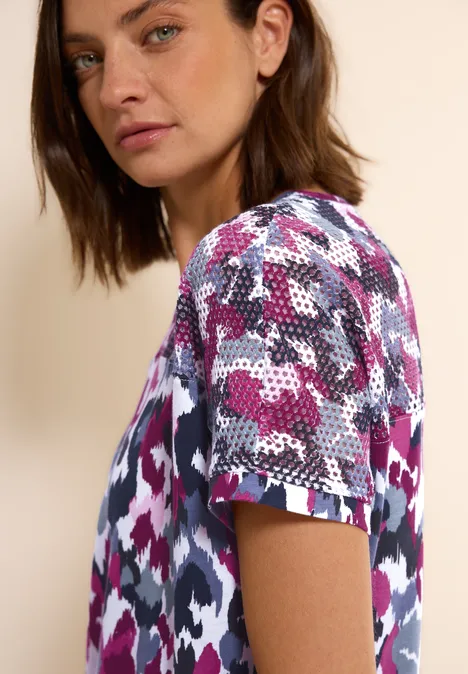 T-Shirt mit Meshdetail vanilla white T-Shirt mit Meshdetail vanilla white