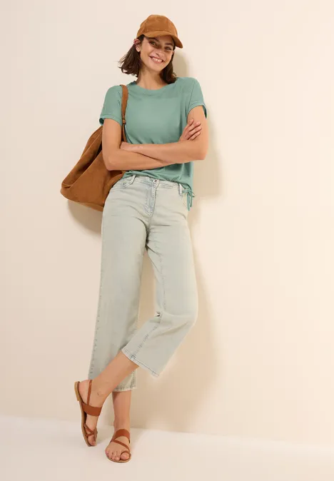 T-Shirt mit Meshdetail matcha green
