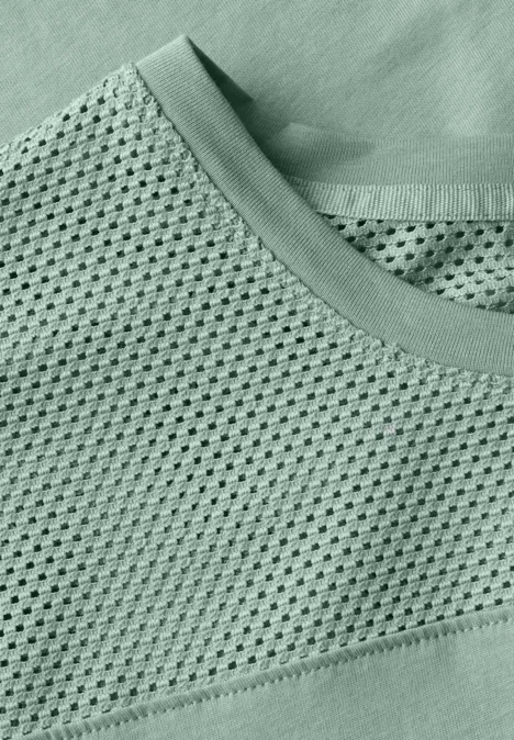 T-Shirt mit Meshdetail matcha green