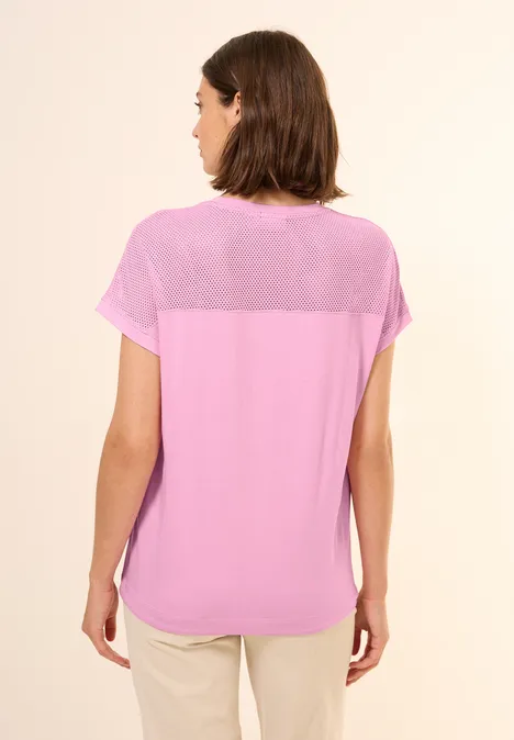 T-Shirt mit Meshdetail cherry blossom pink