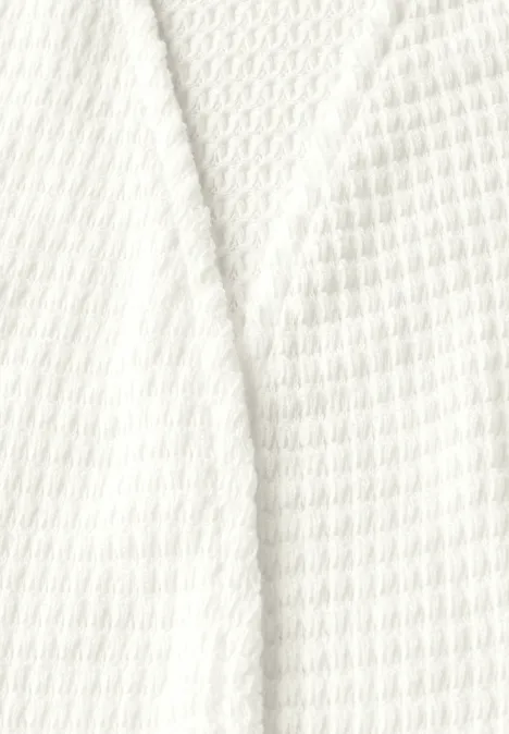 Offene Ajour-Look Jacke vanilla white