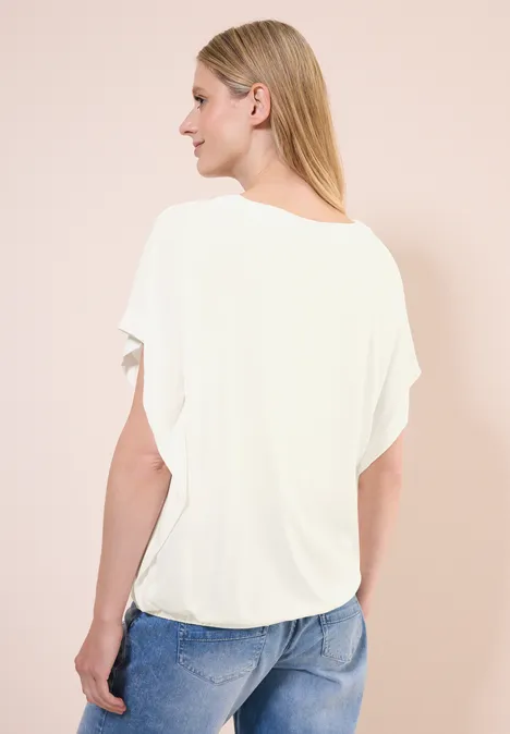 Lässiges V-Neck Shirt vanilla white