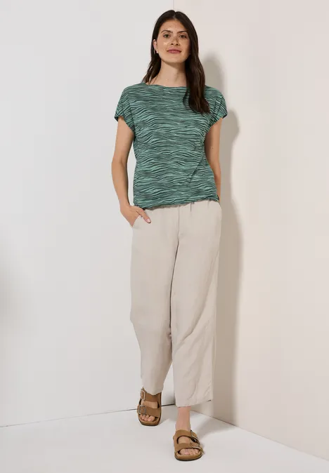 Shirt mit Minimal Print dark balmy khaki