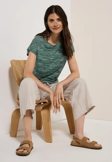 Shirt mit Minimal Print dark balmy khaki