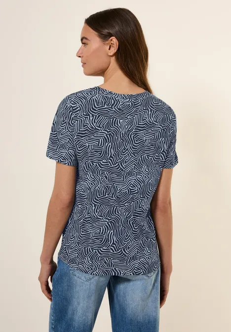 Gemustertes T-Shirt universal blue