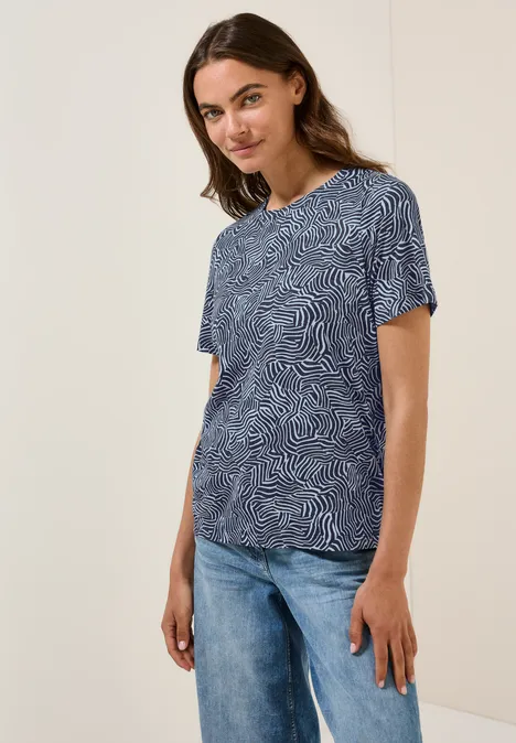 Gemustertes T-Shirt universal blue