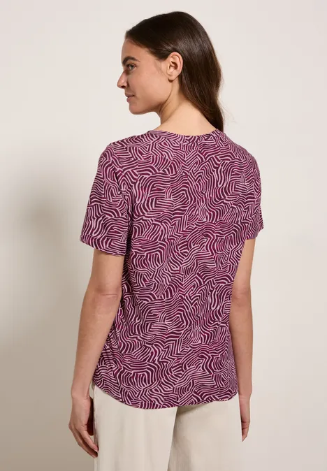 Gemustertes T-Shirt cherry blossom pink