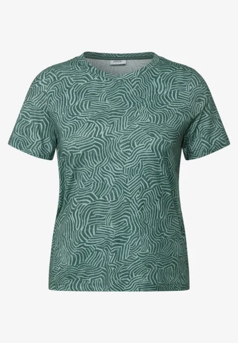 Gemustertes T-Shirt dark balmy khaki