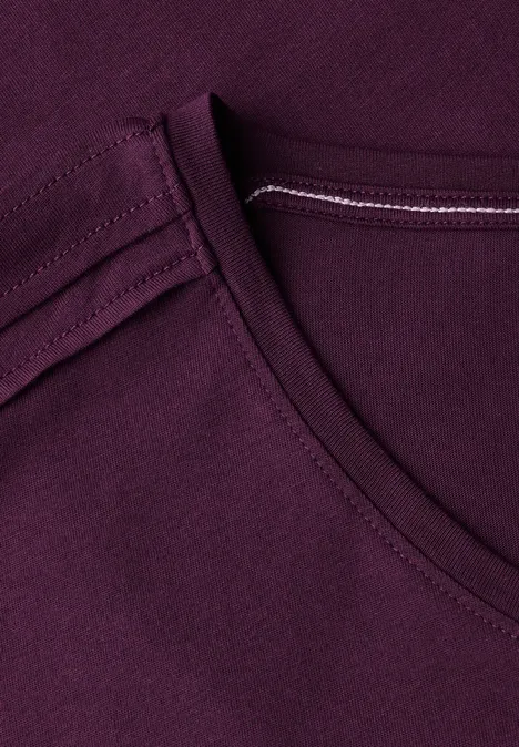 T-Shirt mit Schulterdetail deep berry