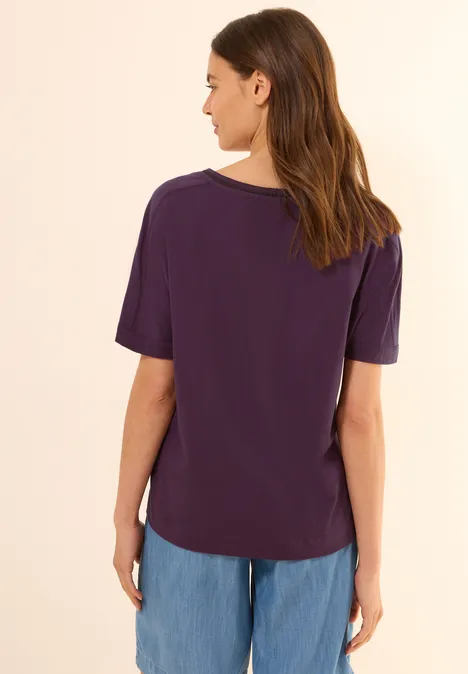 T-Shirt mit Zierdetail deep berry