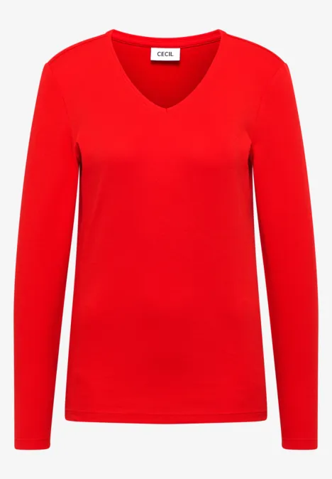 V-Neck Langarmshirt pumkin orange