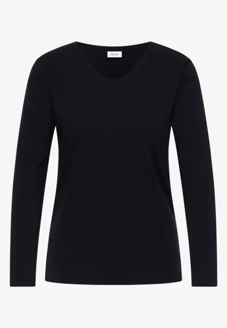 V-Neck Langarmshirt urban dark blue
