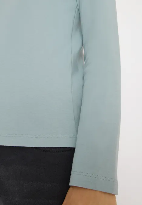 V-Neck Langarmshirt light mint blue