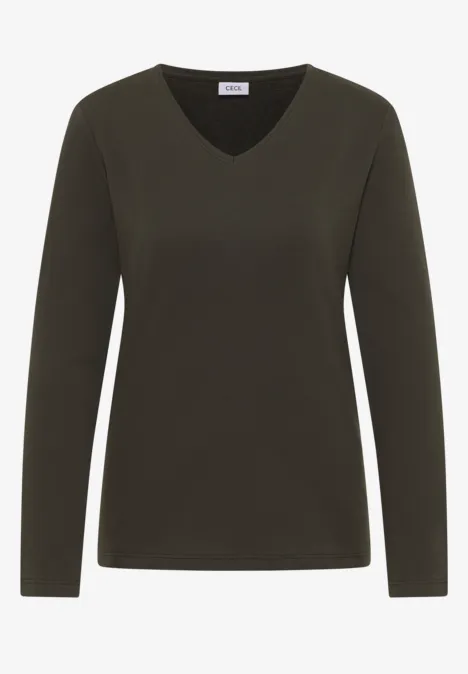 T-shirt à manches longues avec col en V null