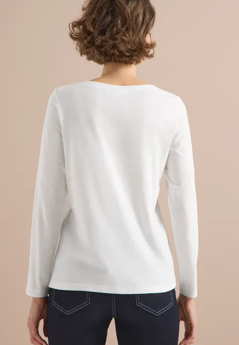 Basic shirt met lange mouwen vanilla white